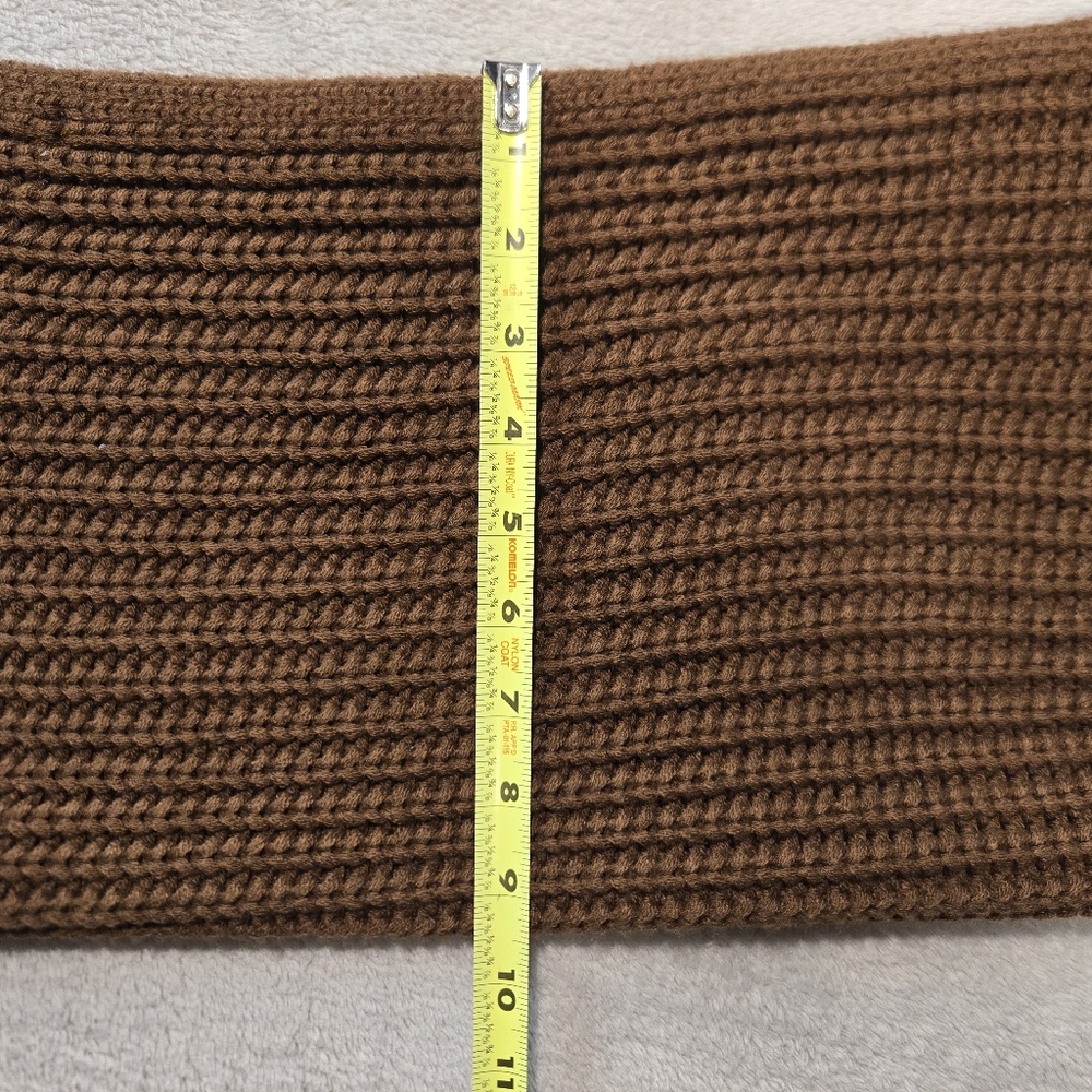 Espresso Brown Knit Shrug Bolero Sweater Balletcore Cozy Layer Small Oversized - Picture 7 of 7